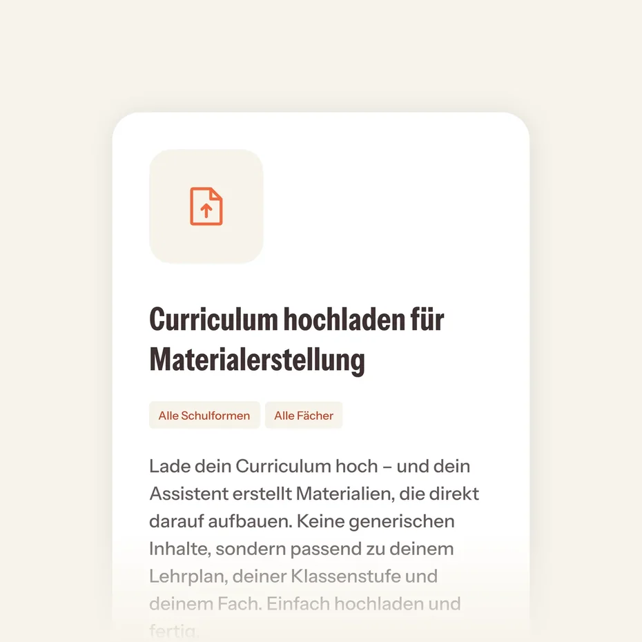 Dein Curriculum als Grundlage